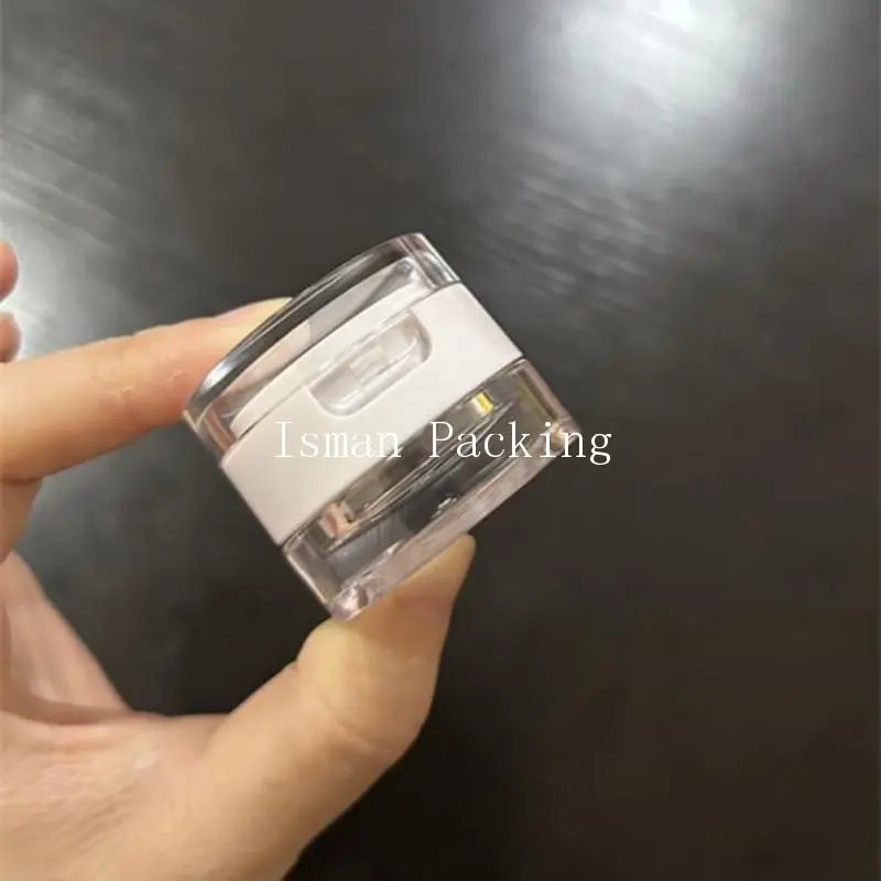 50Pcs Empty clear white double-layer lip scrub jar eyebrow cream bottle lipstick cans lip balm container jelly packaging shells