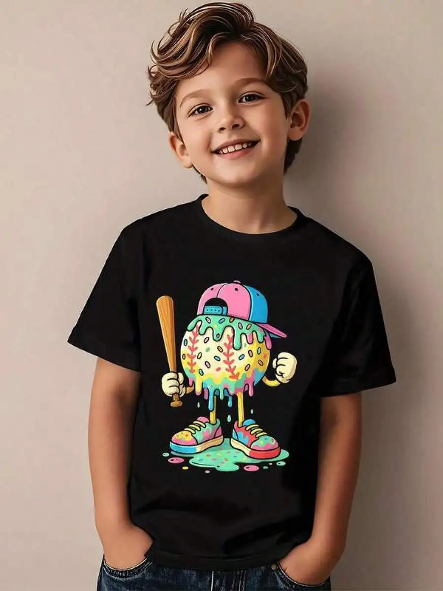 Baseball Lifestyle 101 Youth, Ropa Para Niños, Baseball Drip For Boys Ice Cream Drip Baseball Sport T-Shirt Baseball Gifts For B