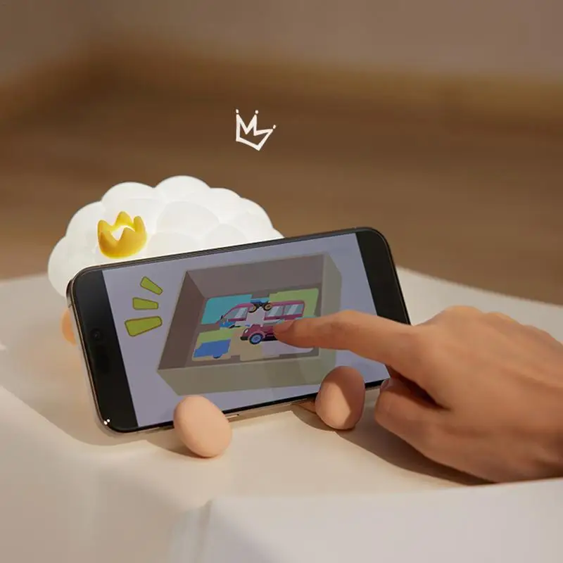 Night Light For Kids 3 Levels Dimmable Bedside Touch Lamp Cartoon Prince Silicone Clap Light Bedside Lamp Dimmable Touch Lamp