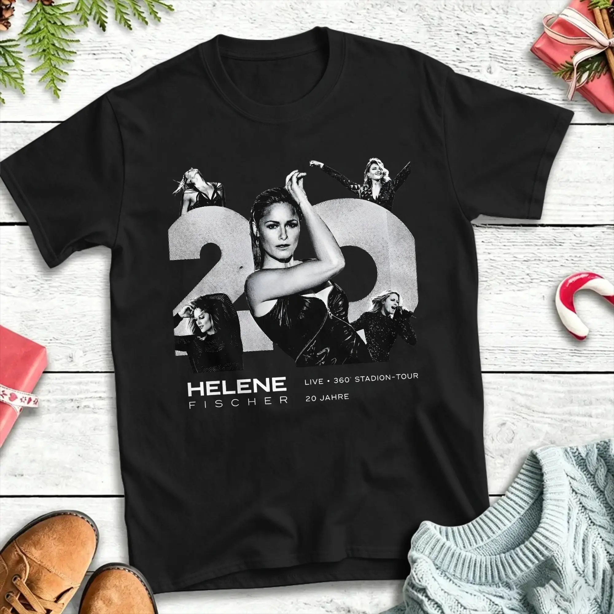 Helene Fischer 360 Stadion T Shirt Men's  Pure Cotton Vintage T-Shirt O Neck  Tee Shirt Short Sleeve Clothing Printed