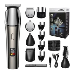 KIKIDO KK-9001T 11-in-1 Waterproof Hair Trimmer Set: Multi-Purpose Grooming Kit with Precision Blades, Ergonomic Design