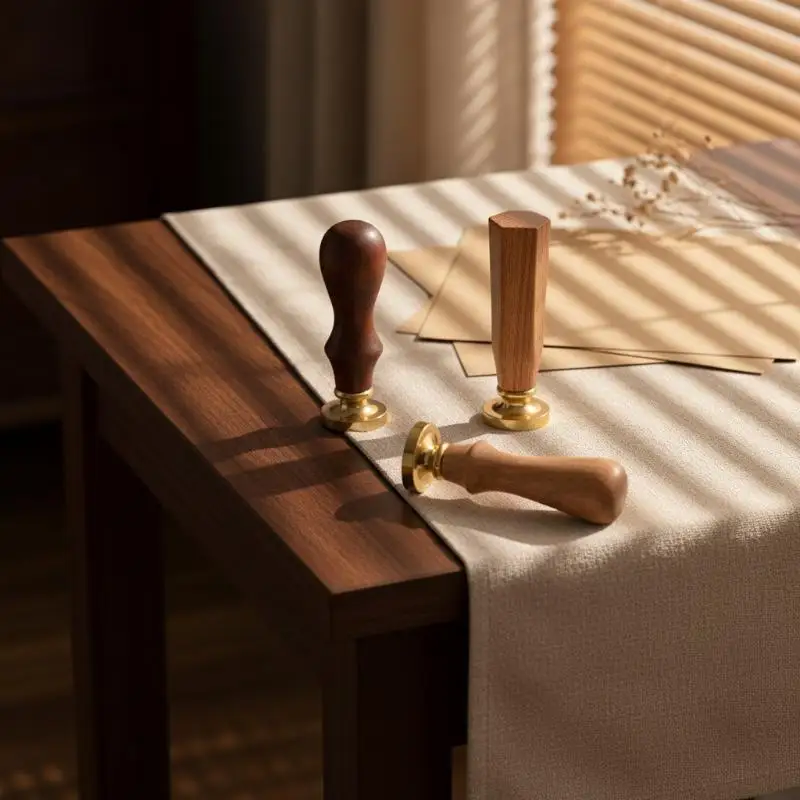 Retro Wooden Sealing Wax Stamp Handle, Sealing Handle Stamp Head Replaceable Handle For Wedding Invitations