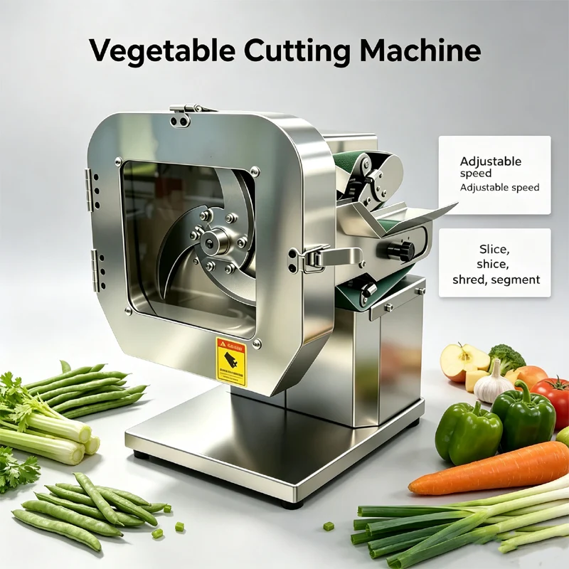 Commercial Vegetable Cutter Machine Multi-Functional Slice Cutting Section Dual Motor Adjustable Speed Electric Vegetable Cutter