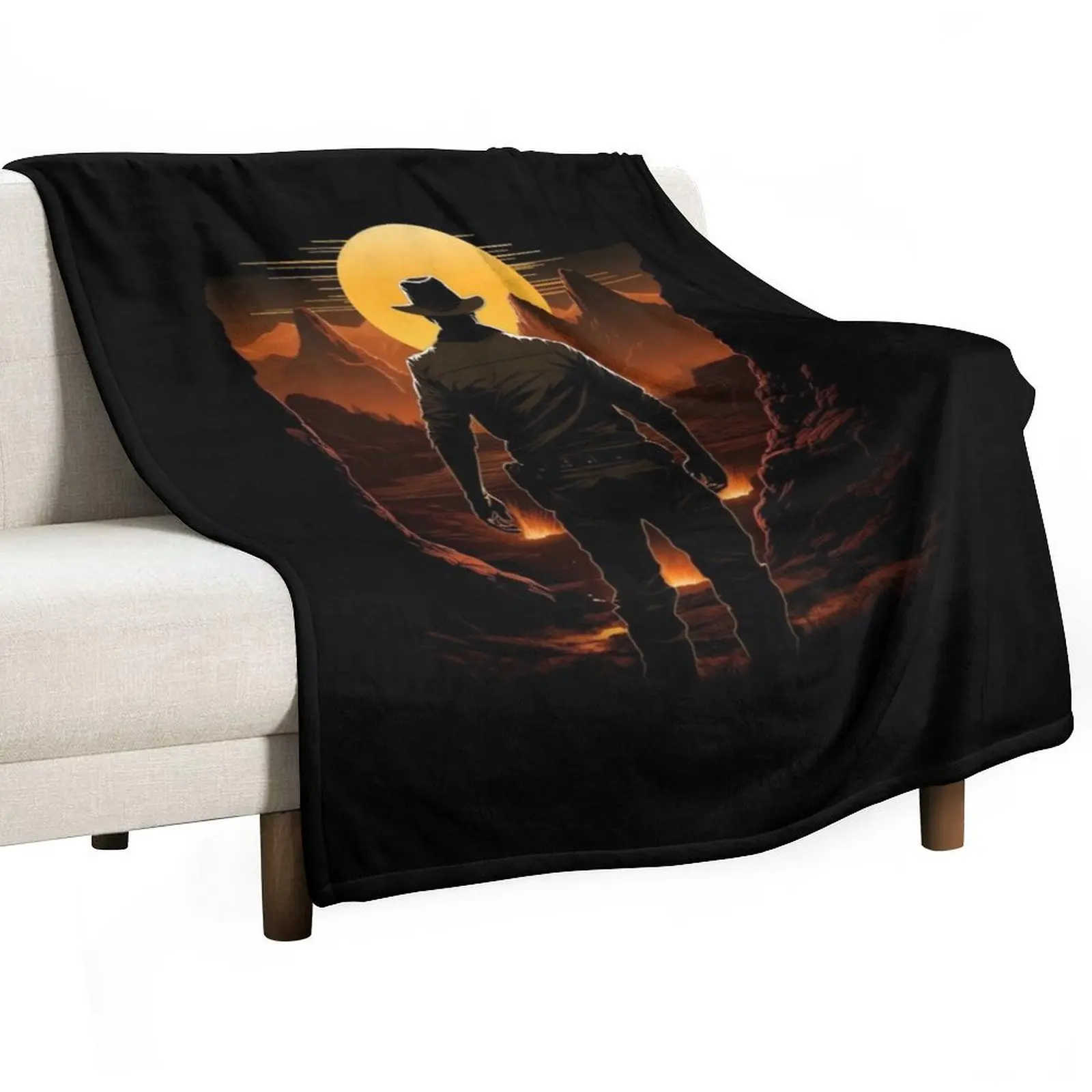 Sunset Explorer - Silhouette Throw Blanket Custom cosplay anime Sofas decorative Flannel Picnic Blankets