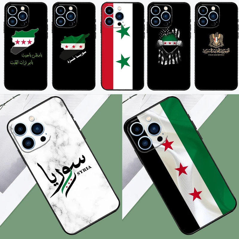 Syria Flag Phone Case For iPhone 15 14 13 12 11 Pro Max XS X XR SE2 7 8 Plus 13 12 Mini Cover Coque