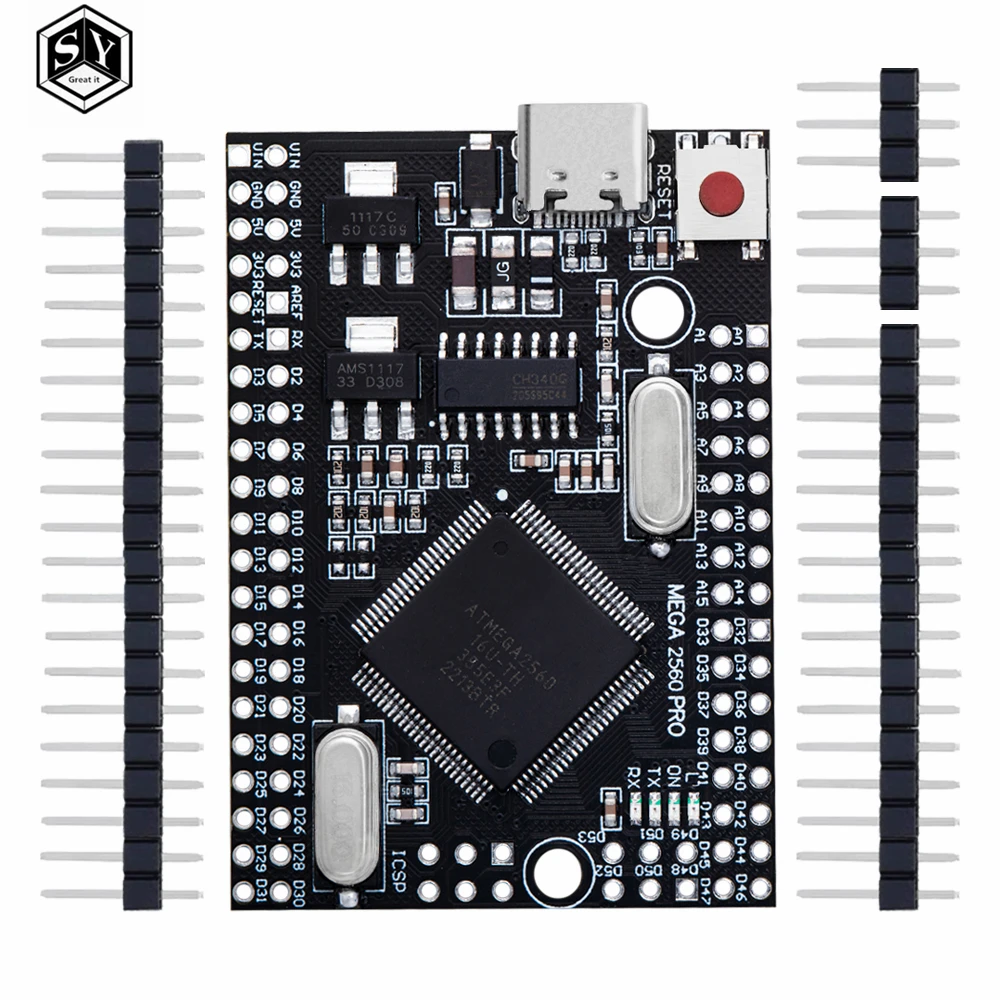 1PCS Mega 2560 PRO MINI 5V (Embed) CH340G ATmega2560-16AU with male pinheaders Compatible for arduino Mega 2560