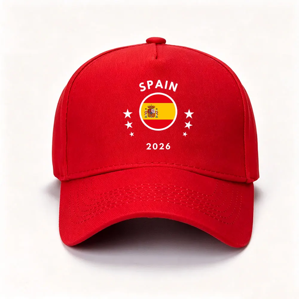 Spain 2026 Flag Baseball Cap Spain Football Soccer Cap Patriotic Fan Casual Soccer Summer Casual Adjustable Sports Fan Hat Men