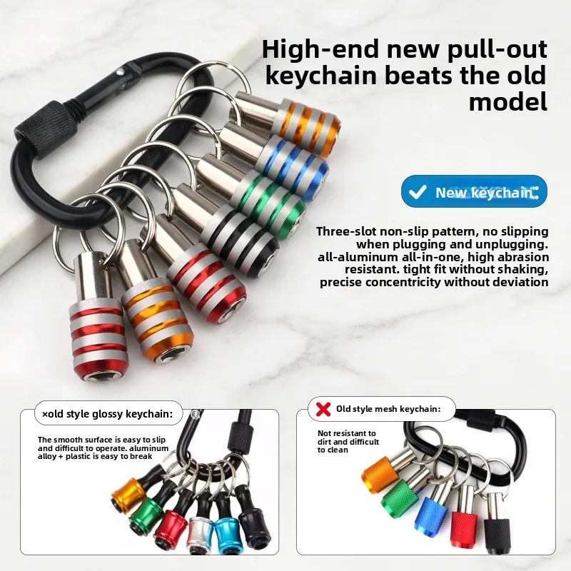 Color Batch Head Storage Artifact Keychain 6.35 Hexagonal Handle Sleeve Conversion Rod Quick Release Splitting Bead Quick Change