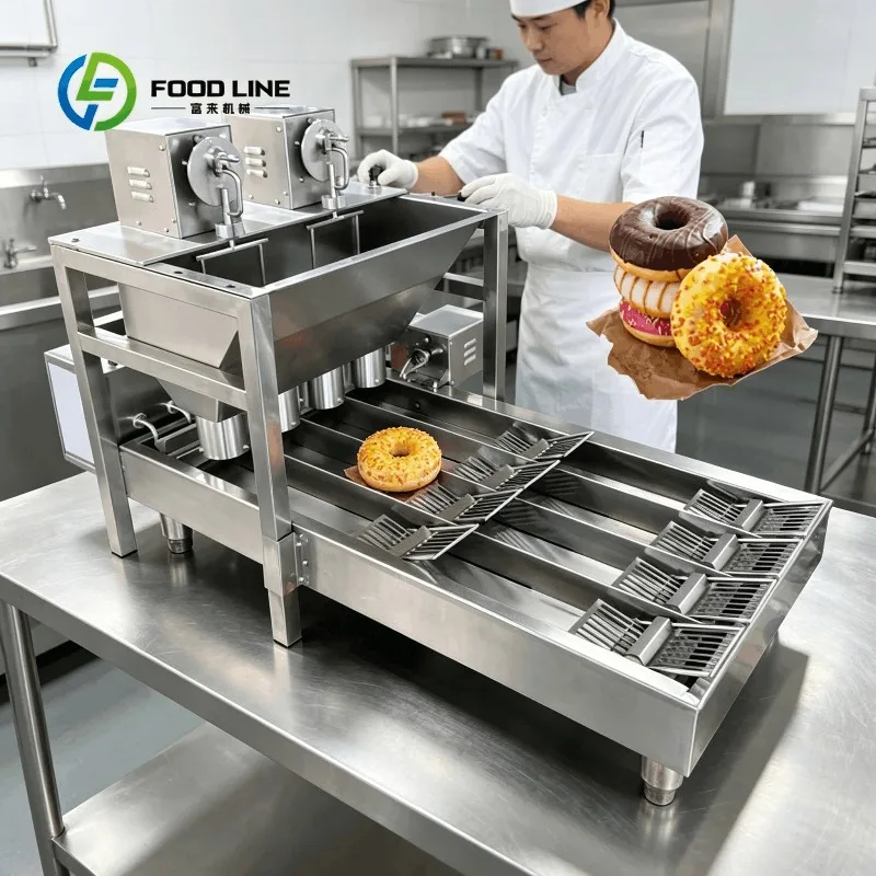 customized commercial doughnut production unit donut molding fryer multi mold heads for dessert cafe food processing station