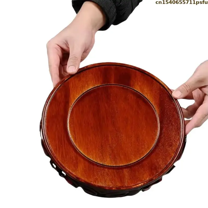 6-30cm Diameter Miniature Wooden Base Coffee Tea Sets Pedestal Figurines Vase Flower Pot Sorting Table Plant Shelf Display Stand