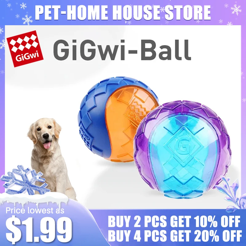 GiGwi Pet Dog Puppy Squeaky Chew Toys Sound Pure Natural Non-toxic Rubber Outdoor Play Small Large Dogs Funny Ball for Dogs