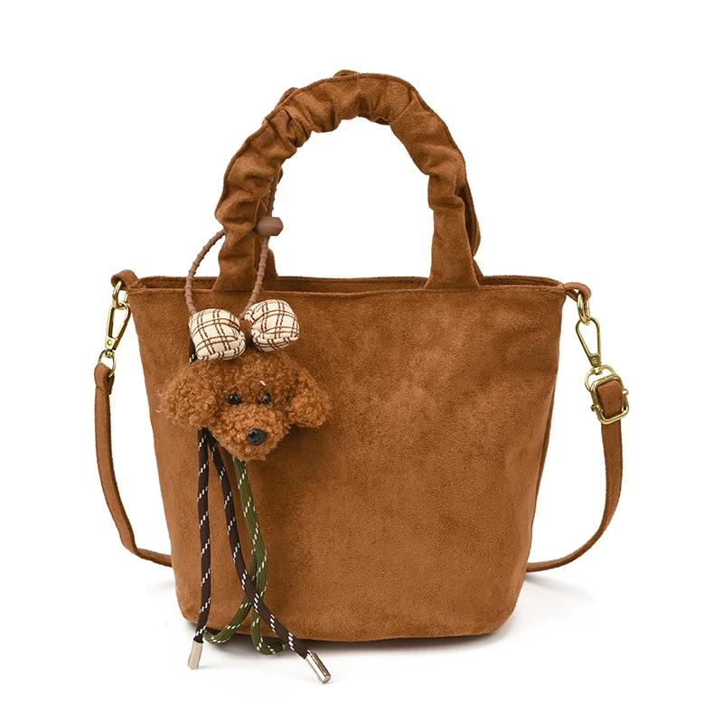 حقيبة نسائية من جلد الغزال 2025 خريف شتاء جديد مربع ليوبارد زر مغناطيسي حقائب يد عتيقة حقيبة هاتف بنية ناعمة على الموضة #6