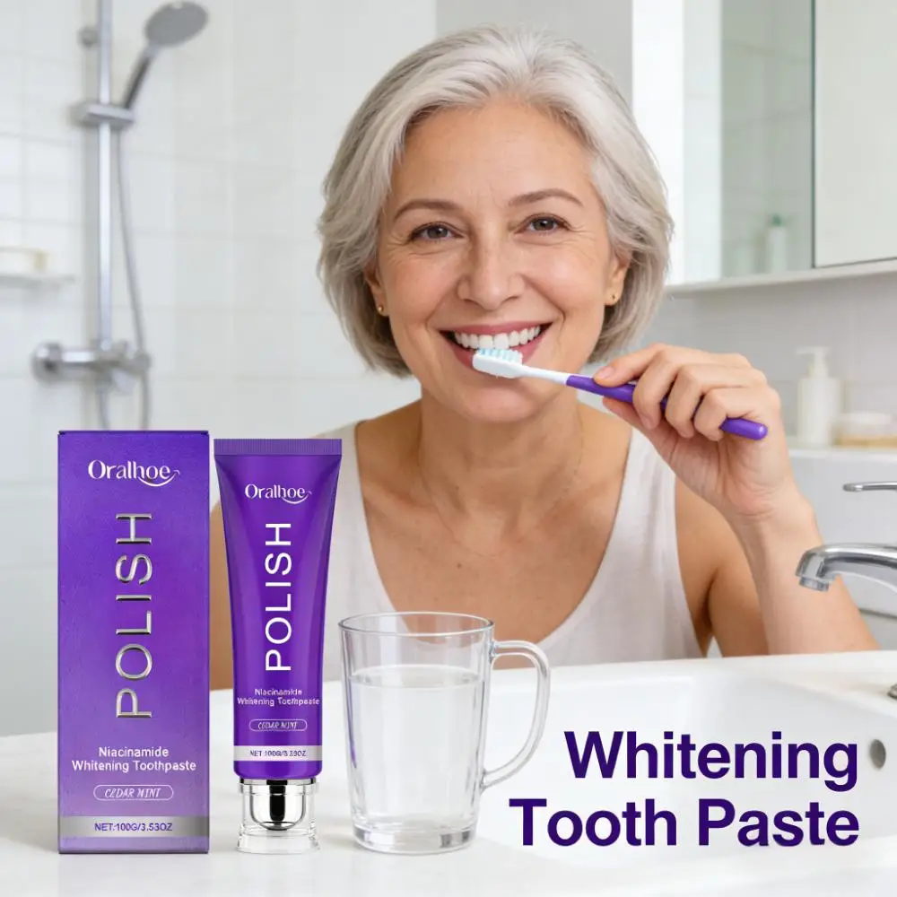 معجون أسنان مبيض الأسنان الأرجواني إصلاح تجاويف تحسين رائحة الفم الكريهة نظافة الفم تنظيف النياسيناميد اشراق معجون الأسنان #1