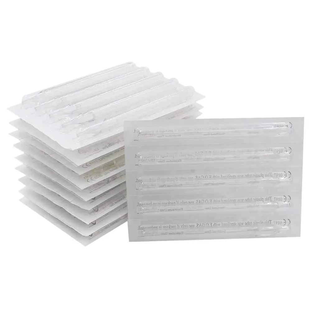 50PCS Long Tattoo Tips White Disposable Tattoo Nozzle Tips Tube for Tattoo Machine Needles Supply