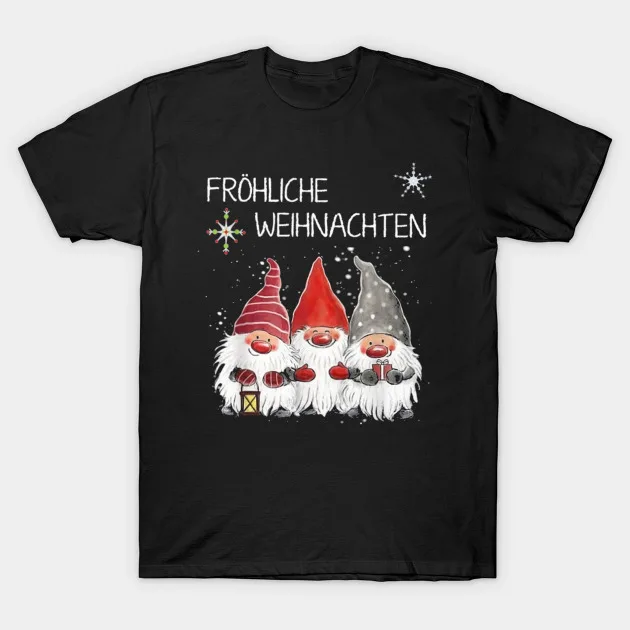 Frohliche Weihnachten T-Shirt Unisex T-shirts for Men Women Summer Tees Cotton Luxury brand vintage oversized