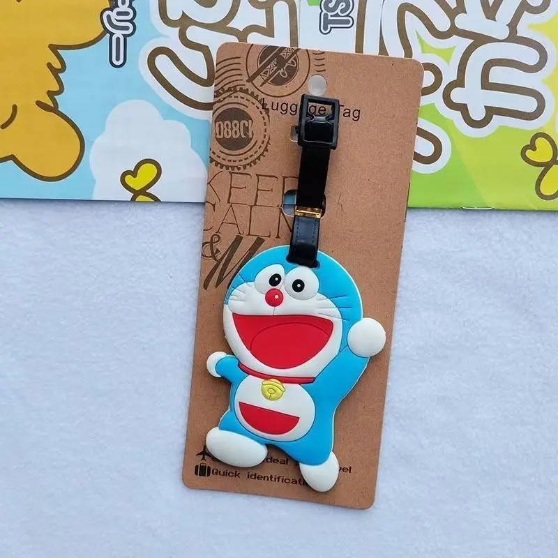 도라에몽 수하물 라벨 패션 휴대용 여행 액세서리 만화 가방 ID 주소 홀더 수하물 태그 탑승 라벨 선물