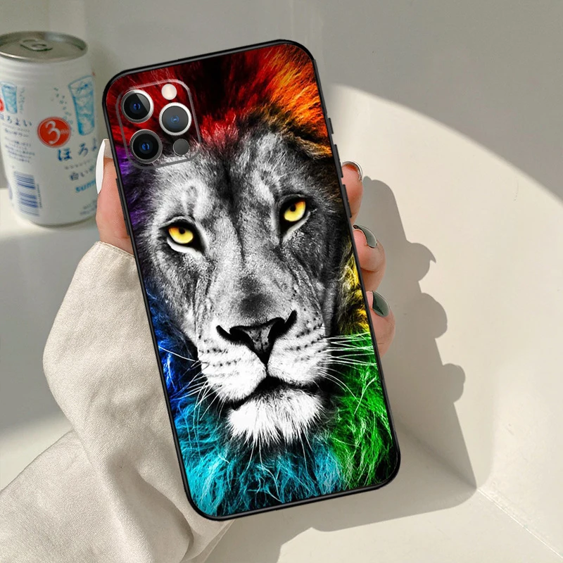 Animaux lion Newly Arrived Phone Case For iPhone 14 13 12 Mini 11 Pro Max SE 2020 6 7 8 Plus X XS Max XR Cover Shell