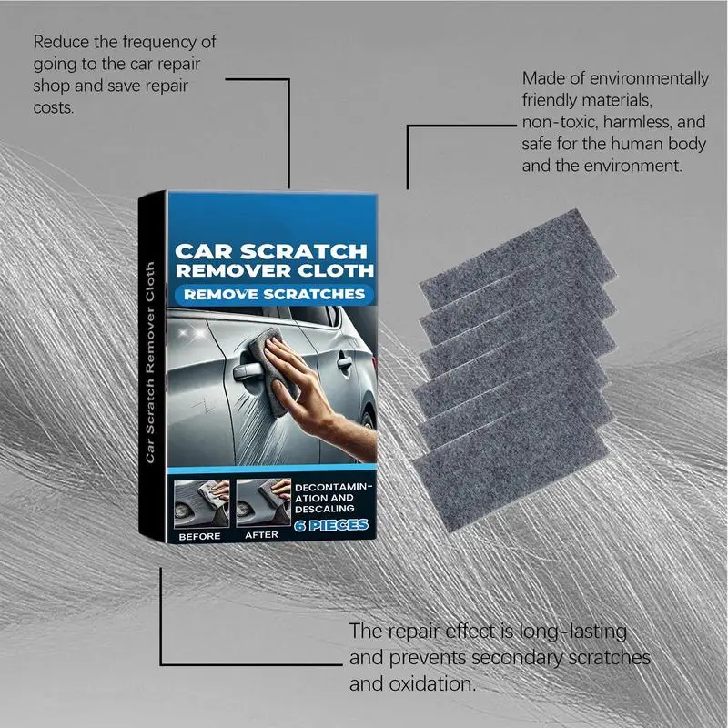 Nano Sparkle Cloth 6Pcs Nano Car Scratch Remover Multi-Purpose Reusable Nanosparkle Cloth Restores Color Auto Scratch Remover