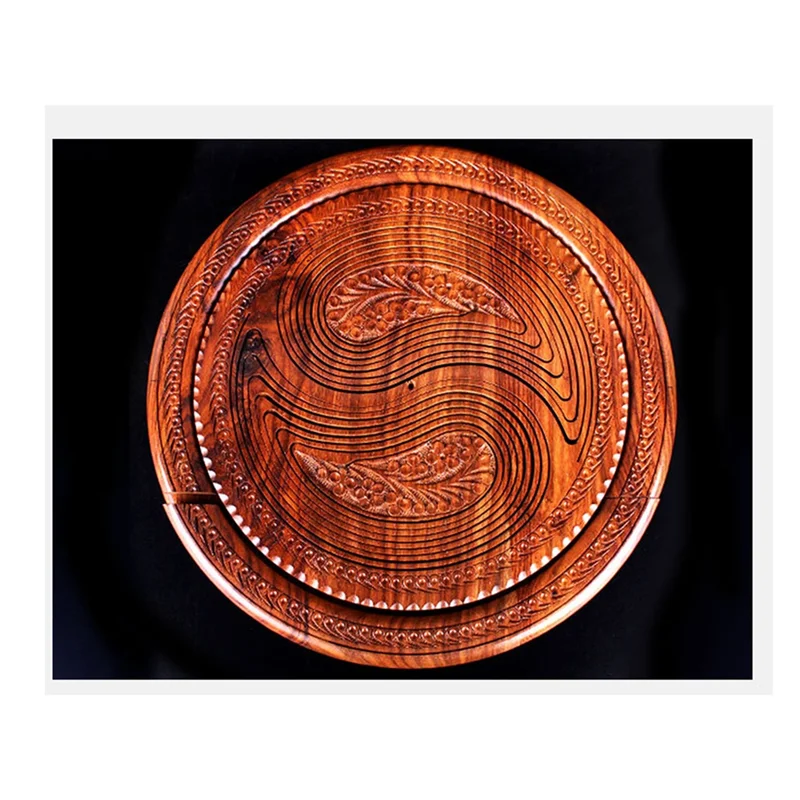 AA73 Plato de fruta tallado en madera hecho a mano, cesta de fruta de madera, cesta plegable para frutas secas, cestas plegables para pan y nueces