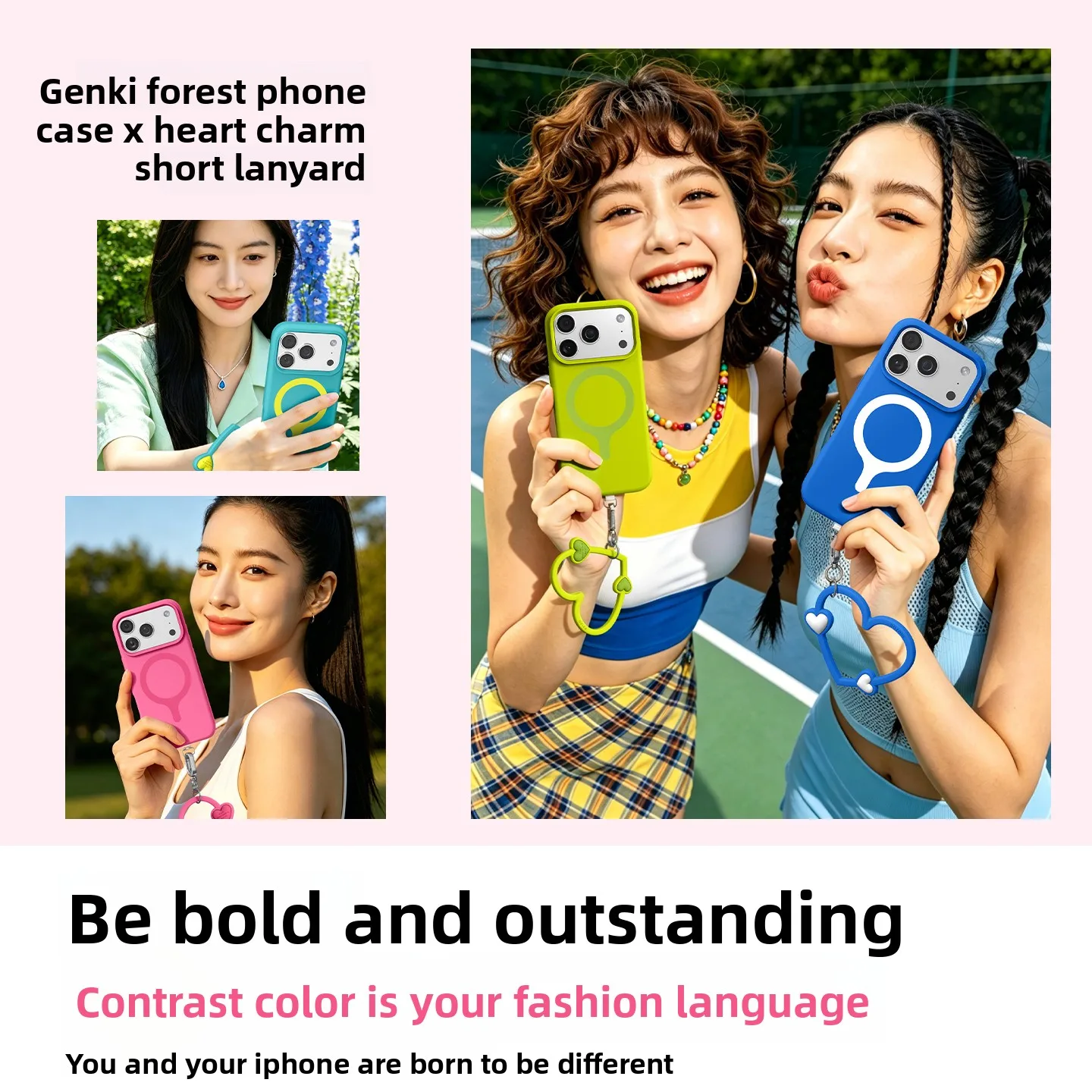 Magnetic Liquid Silicone Heart-shaped Lanyard Phone Case for iPhone 17 Pro Max 16 Pro Shockproof for Magsafe Slim Fit Cover view 2