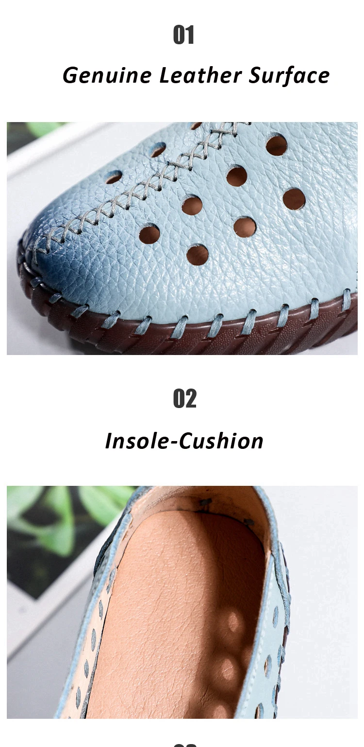 Orthopädische Turnschuhe für Damen, echtes Leder, breite Füße, weiße Slipper für Damen, 2024, lässige Lazy Driving-Mokassins-Schuhe – Detail 18
