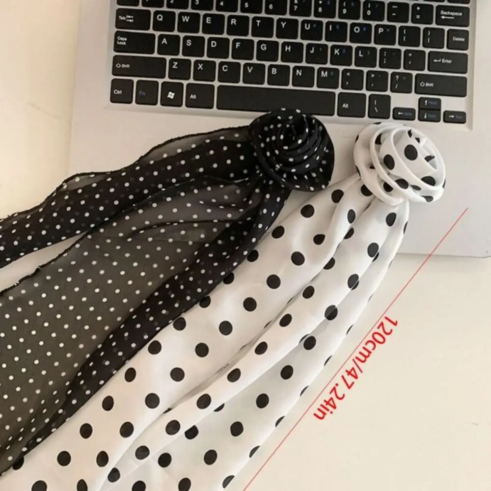 แฟชั่น Rose ดอกไม้ยาวผ้าพันคอซาตินนุ่ม Kerchief ชีฟอง Neckerchief สีตกแต่งคอผ้าพันคอชีฟอง