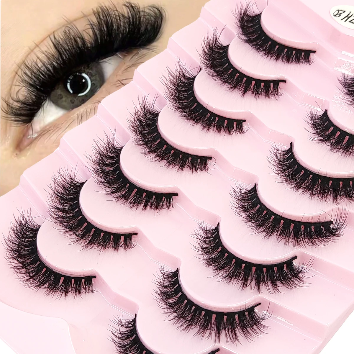 Neue 7 Paar Wimpern, weiche, flauschige 3D-Nerzwimpern, dicke, handgefertigte Volumen-Nerzwimpern, künstliche Wimpern, natürliche falsche Wimpern