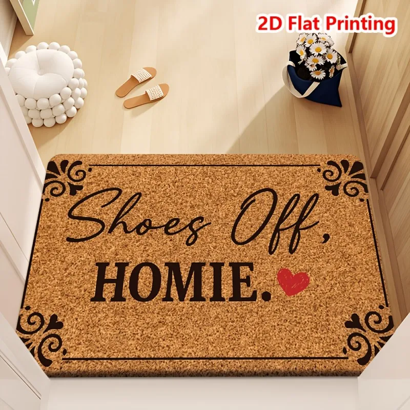 Shoes Off Homie Doormat Funny Quote Non Slip Indoor Outdoor Entrance Rug Trendy Home Decor Housewarming Gift For Family 2026