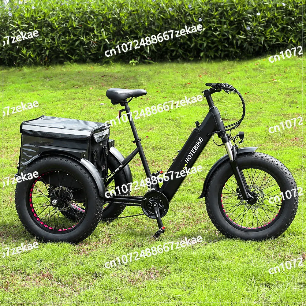 Electric Delivery Tricycle 20*4.0 Inch Fat Tire High Speed Electric Tricycles 36V350W Cargo Tricycle Electric/3 Wheel Ebike