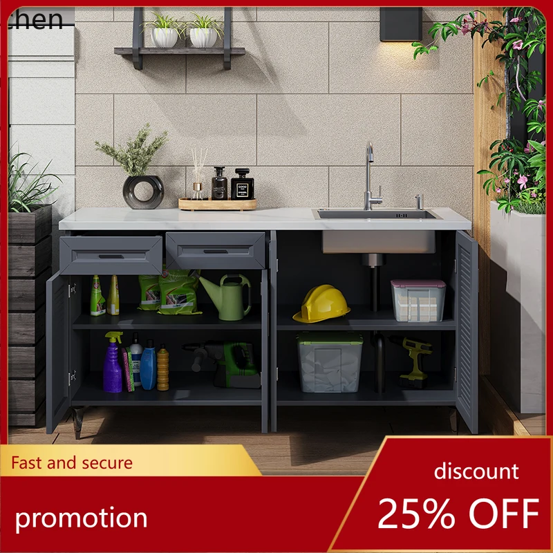 

ZML aluminum alloy outdoor wash basin integrated cabinet outdoor balcony courtyard locker wash basin