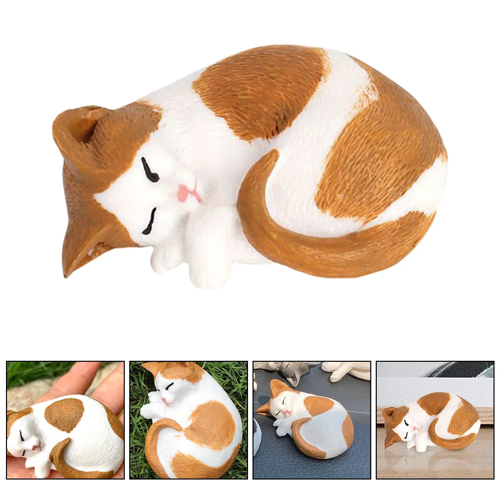 Cat Ornaments Simulation Kitten Figurine Home Decoration Craft Statue Lifelike Plastic Baby Toy Adornment