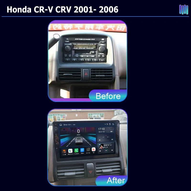 AI VOICE roadivox Android car radio for Honda CR-V CRV 2001 2006 stereo GPS Navigation video Multimedia Player tape recorder