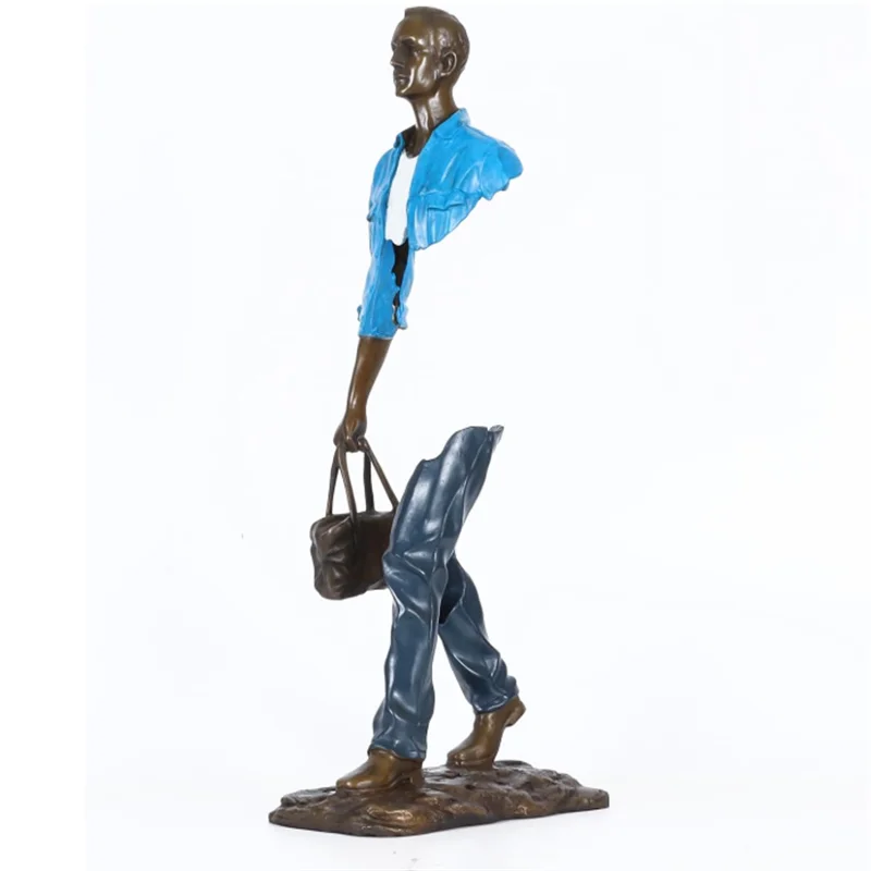 

Traveler Man Statue by Bruno Catalano Bronze Replica Famous Abstract Sculpture Home Decor Large