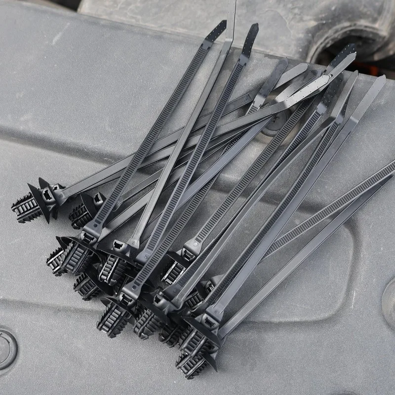 Self-Locking Zip Ties Push-Mount Cable Ties for Car Wire Harnesses Nylon Straps Wire and Cable Management Fasteners 3-50pcs