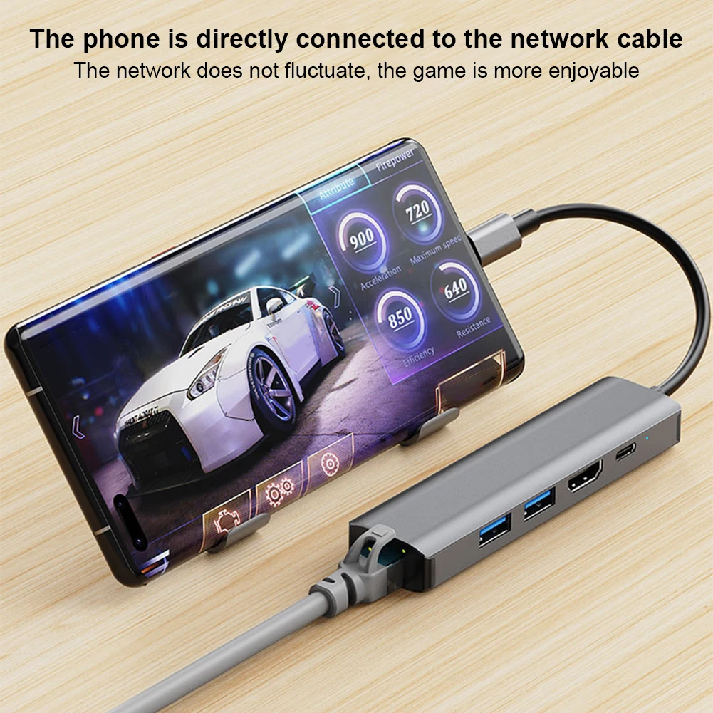 맥북 노트북 컴퓨터용 USB C 허브, 5 in 1, 4K HDMI 호환 USB C 동글, PD 100W 충전 USB C 도크, 2 USB-A, USB3.0, 5Gbps