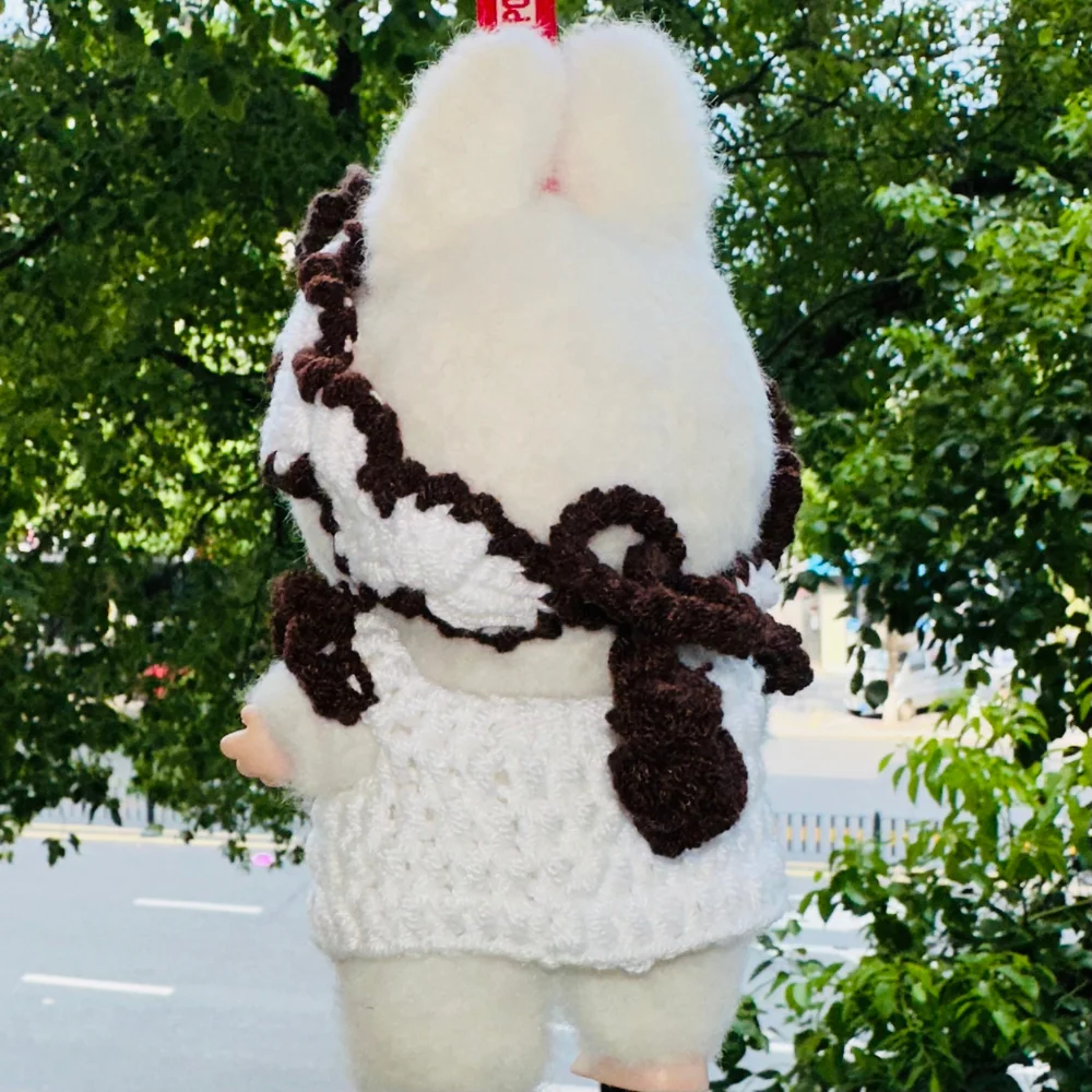 Vêtements de poupée originaux faits à la main, pull tricoté à la main, 17cm-15cm