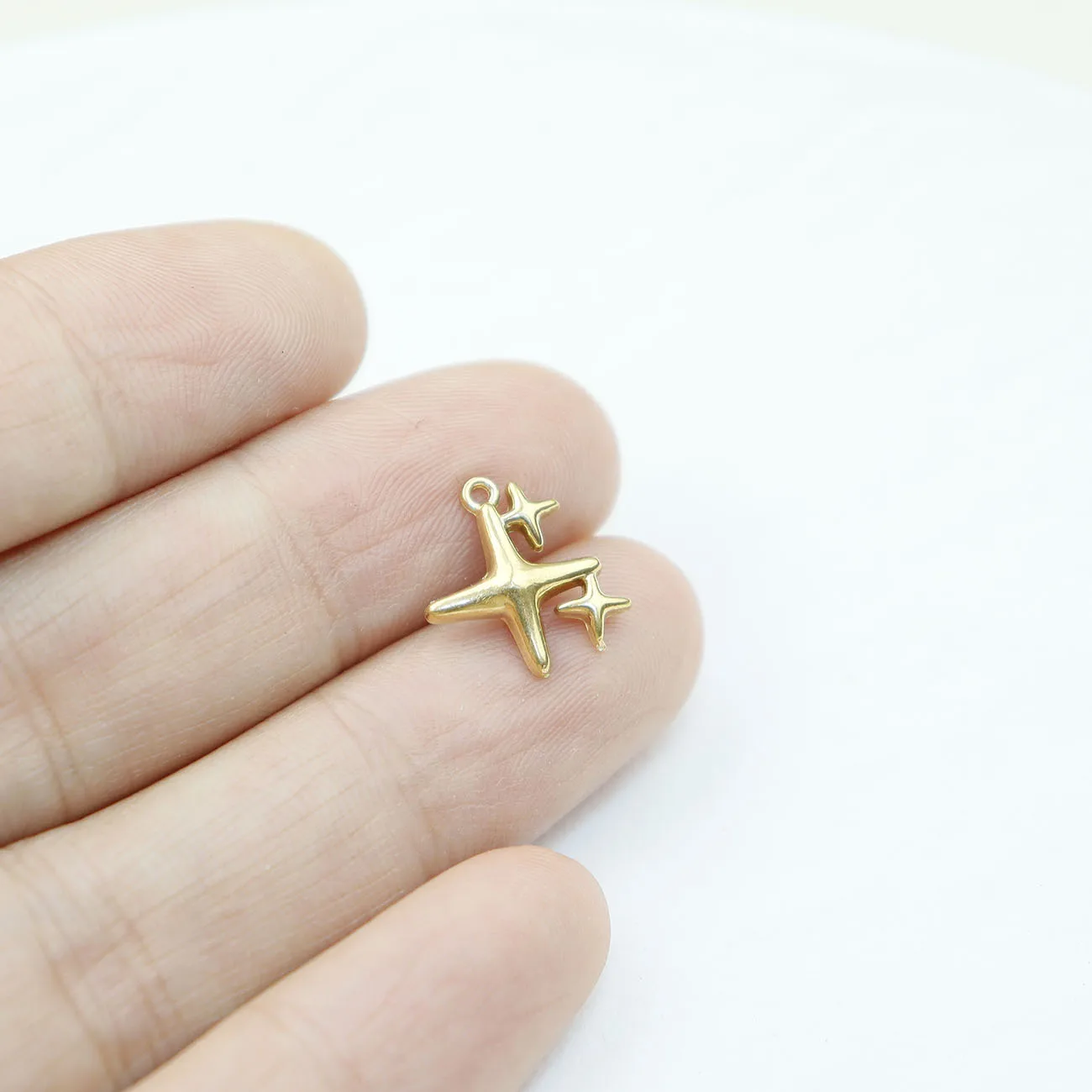 5 قطع الفولاذ المقاوم للصدأ ستار الأزياء والمجوهرات التبعي مكونات سحر قلادة DIY الحرفية فراغ لوحة للماء مضاد الأرجية #6