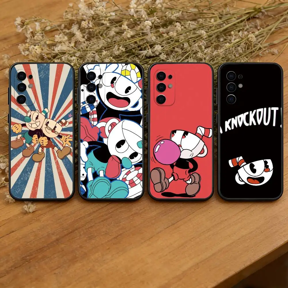 Game Cuphead Phone Case Black Silicone Soft For Samsung S25,S24,S21,S22,S23,S30,Ultra,S20,Plus,Fe,Lite