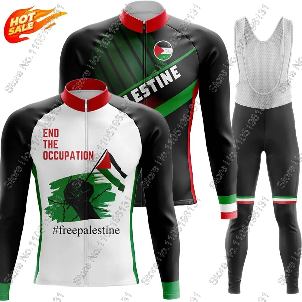 

P 2025 Team Cycling Jersey Set Long Sleeve Black Cycling Summer Winter Clothing Road Race Bike Jacket Suit MTB