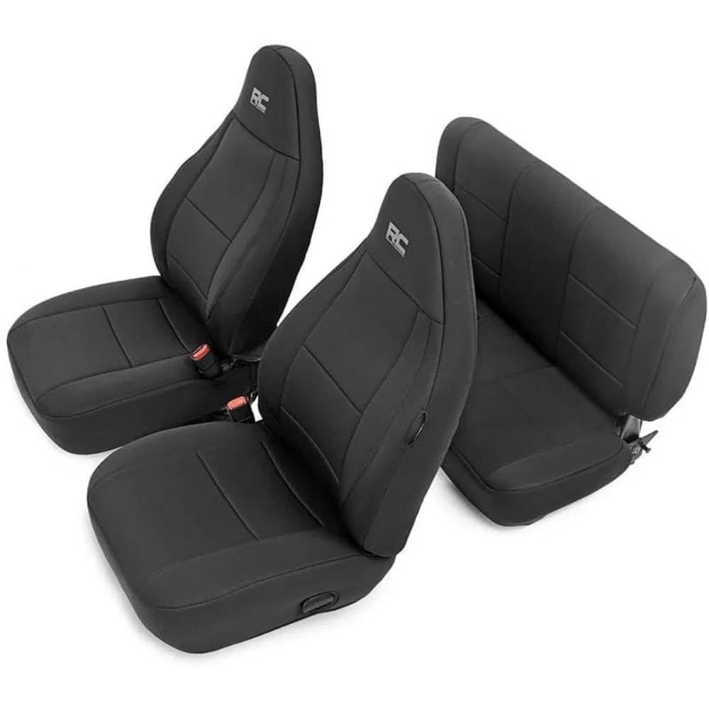 

Waterproof UV-Resistant Neoprene Seat Covers for 1997-2002 Jeep Wrangler TJ, Foam-Padded for Front and Rear Seats