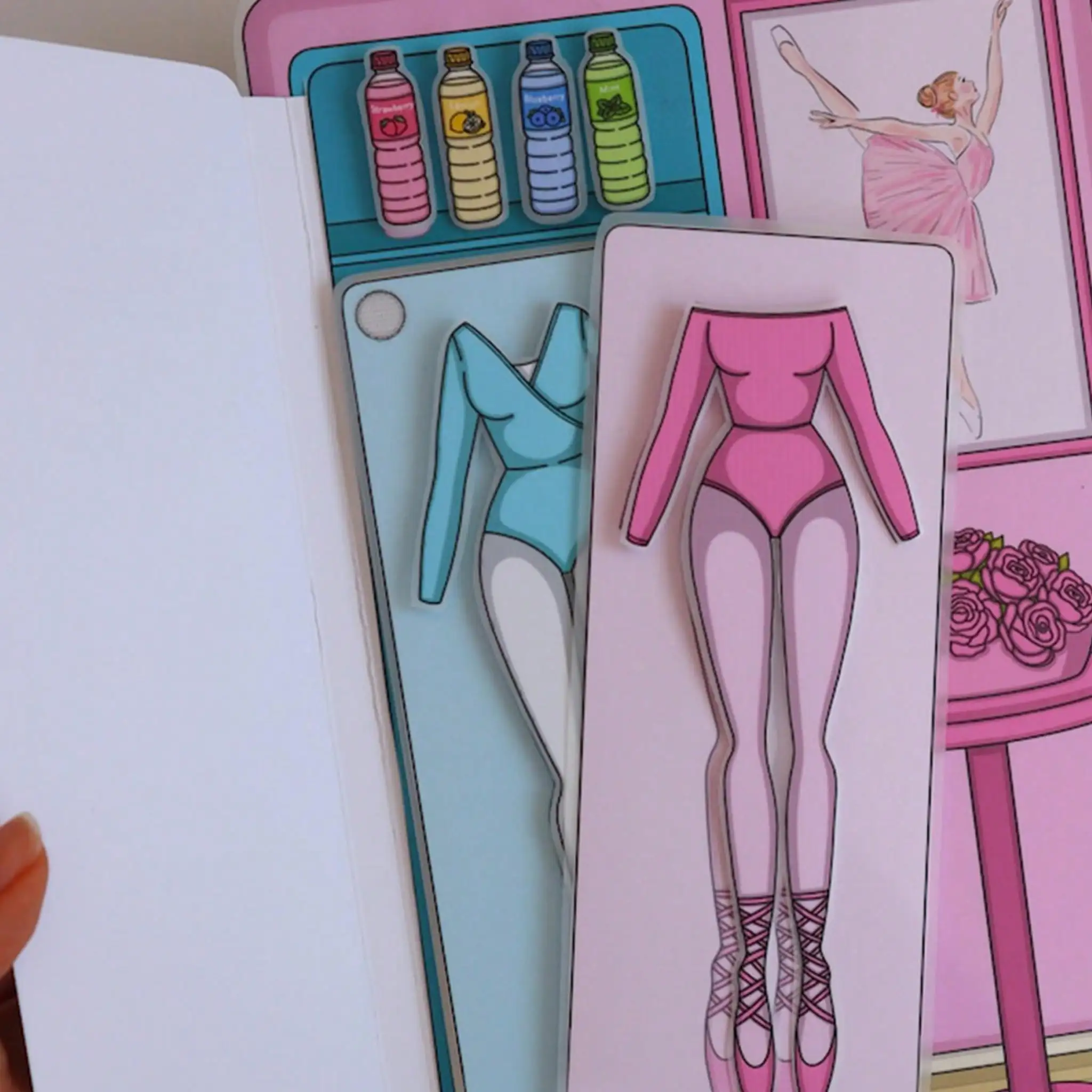 Ballet Studio Children's Quiet Book Interactive Dance Album, Ballet Craft Activity Dress-Up and Makeup Play, Handmade Set - view 6