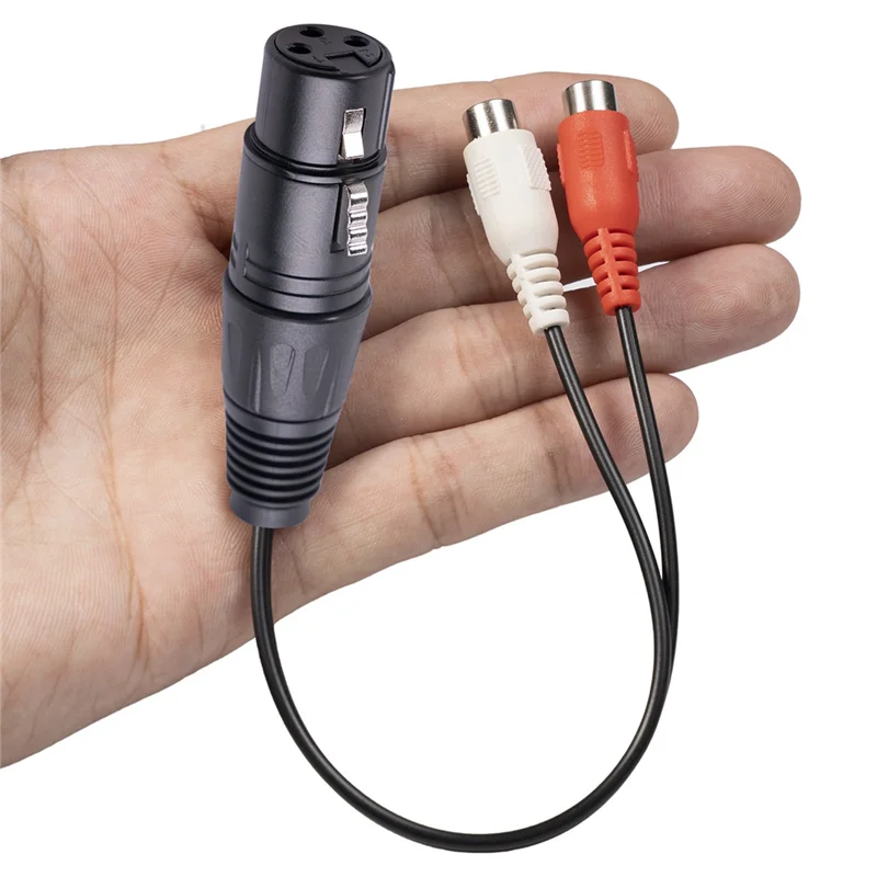 Cable XLR a doble RCA XLR a RCA Y Cable divisor 3 pines XLR hembra a 2RCA hembra amplificador enchufe de mezcla Cable AV, 0,2 M