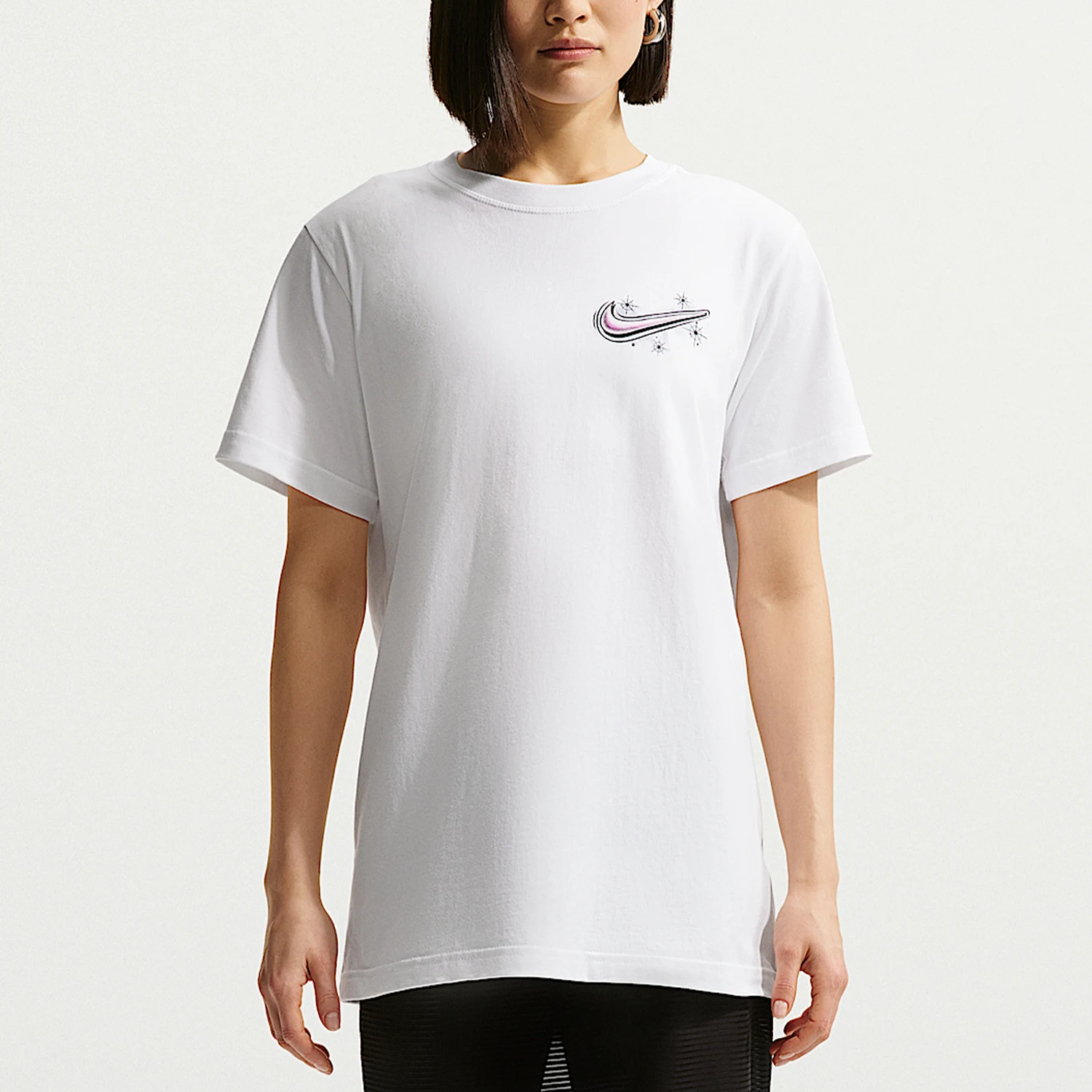 Nike genuine summer women's printed fashionable slim fit sports casual T-shirt IH7605-100