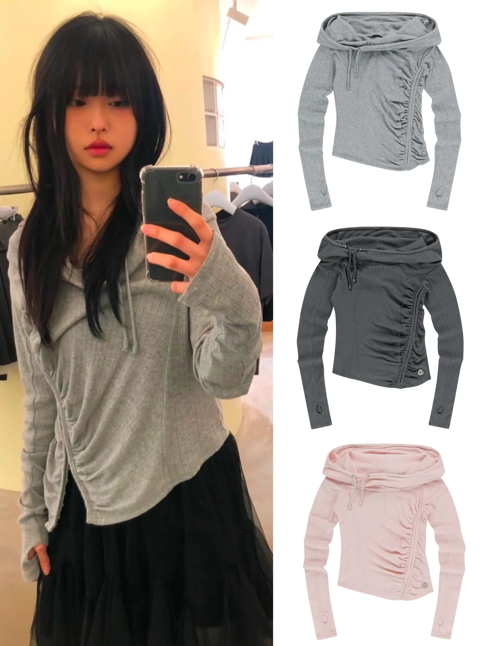 

Женская укороченная футболка-худи Coyseio с длинным рукавом и шнурком, облегающая, в стиле кэжуал, из дышащей смесовой ткани (полиэстер/хлопок), приятная к коже