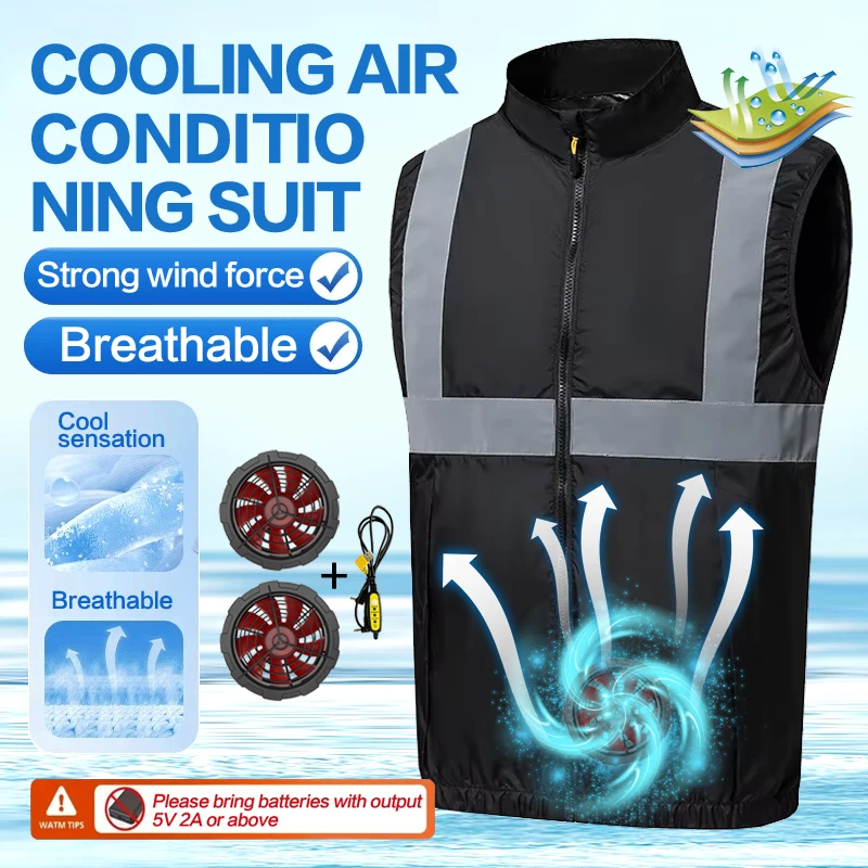 Summer Cooling Fan Vest - USB Rechargeable Unisex Air-Conditioned Shirt for Fishing & Work