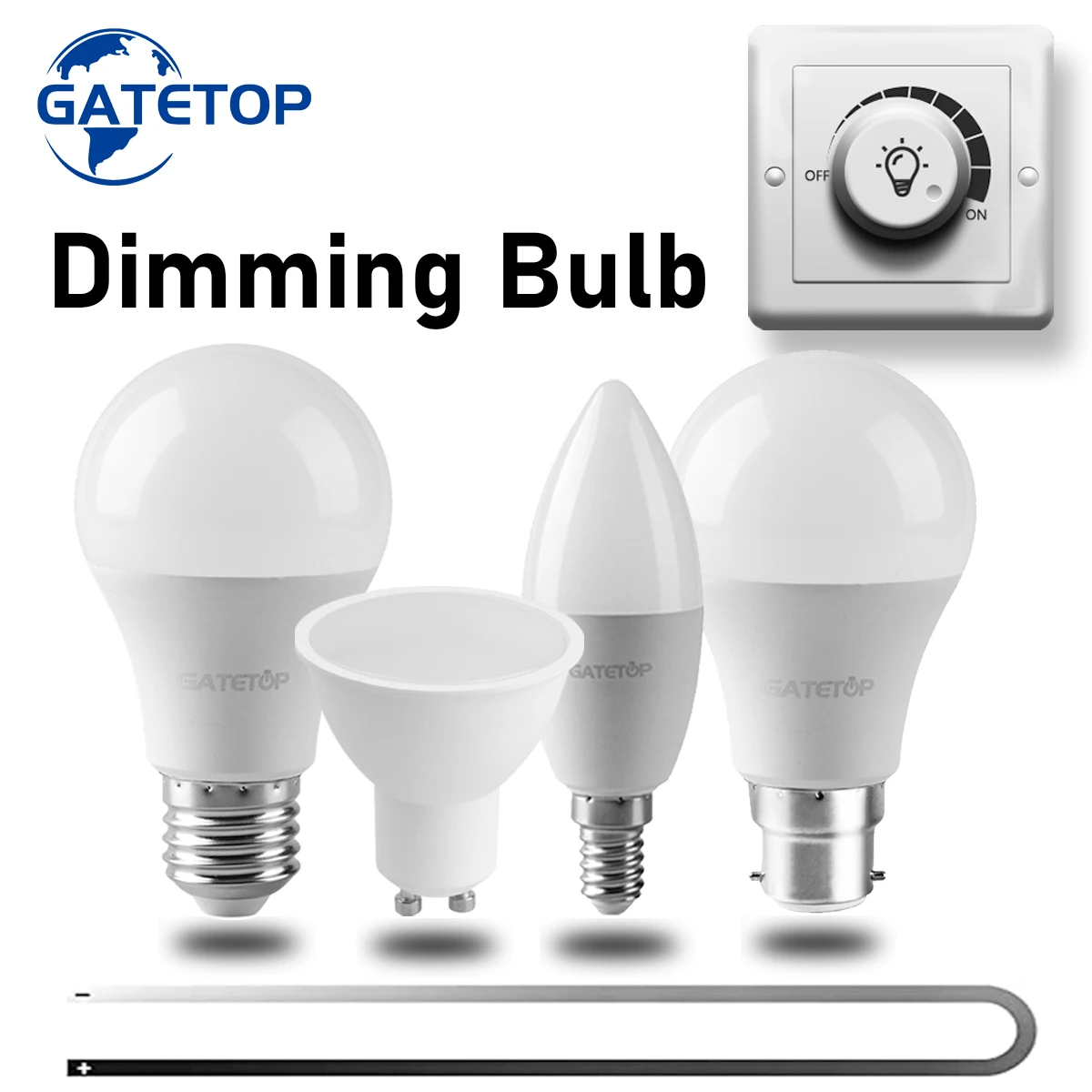 LED spotlight bulb dimmable GU10 A60 C37 220V Flicker free complies with ERP2.0 can match 90% dimmer for study bedroom living