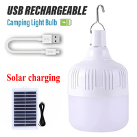 100-500W LED Solar Bulb with Hook Light Outdoor Waterproof Camping Solar Lamp Energy Saving Bulb Garden Courtyard Path Light