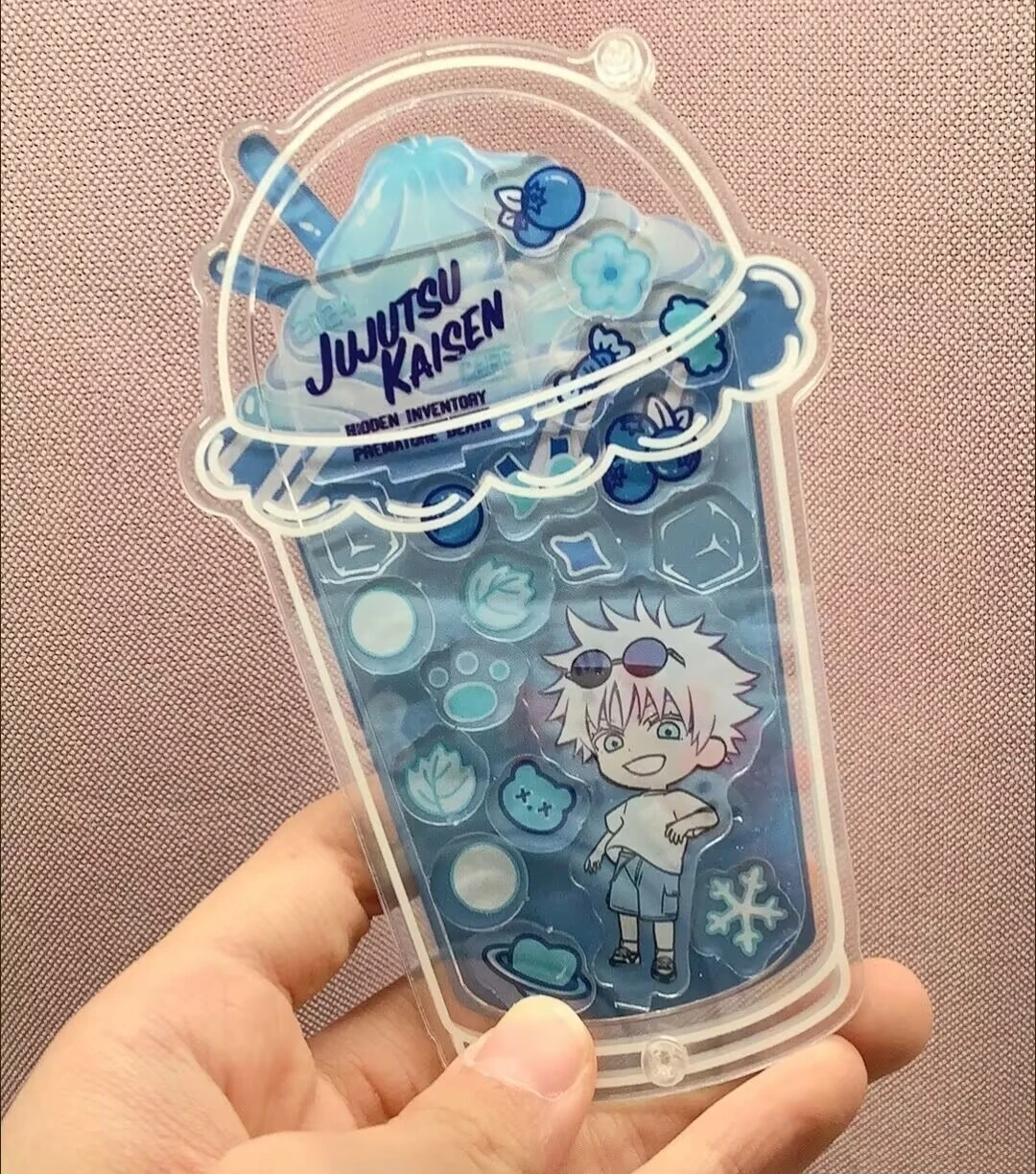 애니메이션 상품 '주술타카이센'과 '고죠 사토루'를 활용한 새로운 아크릴 여름 Q버전 귀여운 스무디 컵