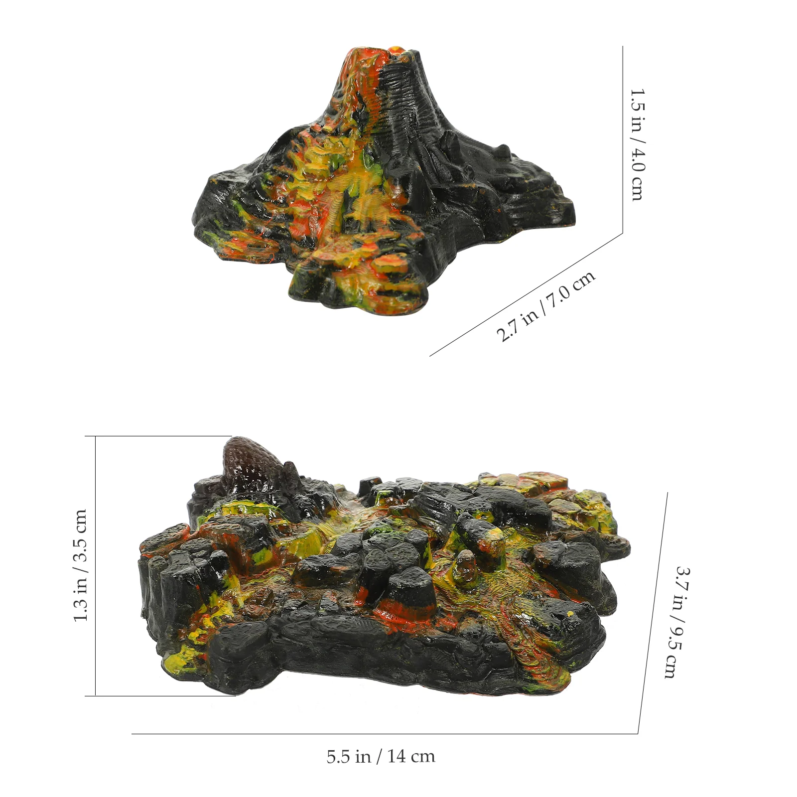 Educational Volcano Model Simulated Simulation Models Mini Decor Soft Rubber Toy for Children