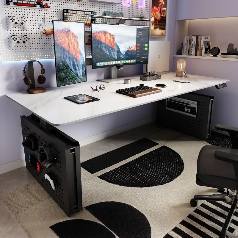 

Nordic Creative Rock Plate Electric Lift Desk Modern Minimalist Study Computer Desk Smart Design Office Furniture Pbtfans FYCD